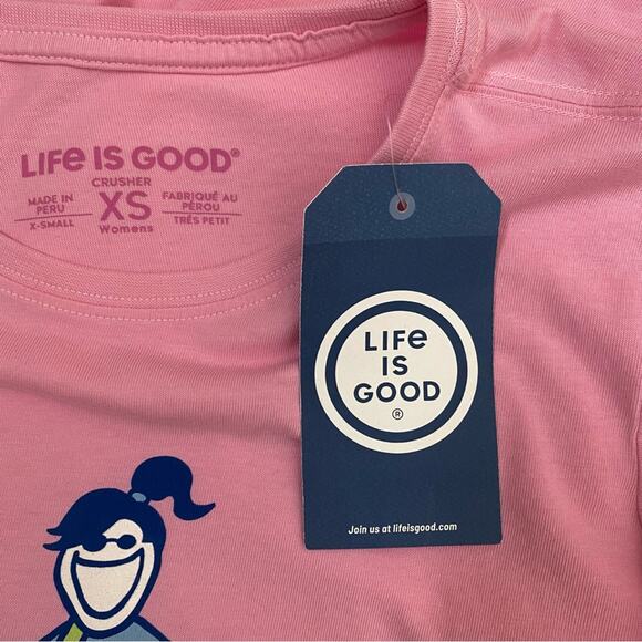 Life is Good Crusher Tee Pink Talk Birdie to Me Short Sleeve Size XS - Picture 7 of 8
